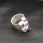 Artist-Crafted Adjustable Sterling Silver & Amethyst Ring
