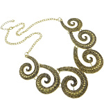 Antiqued Gold Tone Renaissance Style Necklace Earrings Set