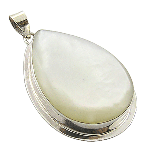 Sterling Silver & White Mother-of-Pearl Teardrop Pendant