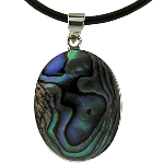 Sterling Silver & Iridescent Shell Pendant