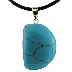Sterling Silver & Freeform Turquoise Pendant