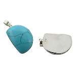 Sterling Silver & Freeform Turquoise Pendant