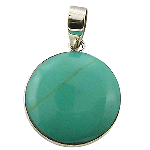 Sterling Silver & Round Turquoise Pendant