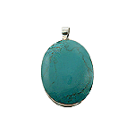 Sterling Silver & Large Turquoise Pendant