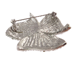 Victorian Style Clear Rhinestone Flower Blossom Brooch