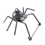 Insect Series Mirror Finish Metal & Rhinestone Spider Brooch