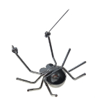 Insect Series Mirror Finish Metal & Rhinestone Spider Brooch