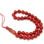 Solid Carnelian Gemstone Buddhist Mala Bead Prayer Bracelet