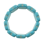 Turquoise Quatrefoil Stone Stretch Bracelet
