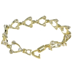 Elegant Vintage 1930’s Style Gold Tone Clear White CZ Bracelet