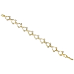 Elegant Vintage 1930’s Style Gold Tone Clear White CZ Bracelet