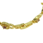 Elegant Vintage 1930's Style Gold Tone Amethyst CZ Bracelet