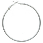 Sterling Silver Classic Round Tube Loop Back Hoop Earrings