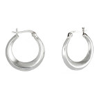 Sterling Silver Edged Open Circle Hoop Earrings ~ Small