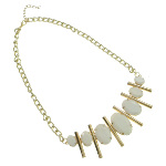 Lightweight Art Deco Gold Tone Faceted Acrylic Cab Necklace