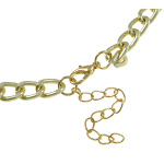 Lightweight Art Deco Gold Tone Faceted Acrylic Cab Necklace