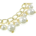 Boutique Gold Tone Lustrous White Pearl Statement Necklace