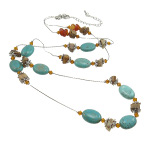 Turquoise Amber Agate & Gemstone Necklace