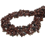 Genuine Gemstone Strung Chip Necklace ~ Mahogany Obsidian