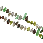 48" Baroque Freshwater Pearl Copper Green White Yellow Necklace