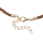 Braided Silk Necklace with Rhinestone Blue Cat's Eye Pendant