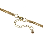 Arts & Crafts Enamel & Rhinestone Accent Brass Leaves Necklace