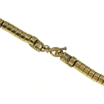 French Empire Gold Tone Relief Filigree & Rhinestone Necklace