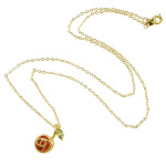 18K Gold Plate Red Cherry Fruit CZ Chain Necklace