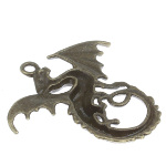 Antique Style Bronze Tone Metal Figural Dragon Pendant