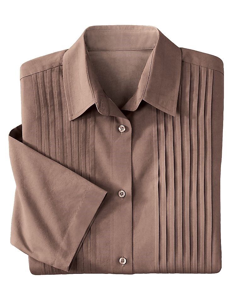 Size M American Sweetheart Pleated Blouse in Mauve