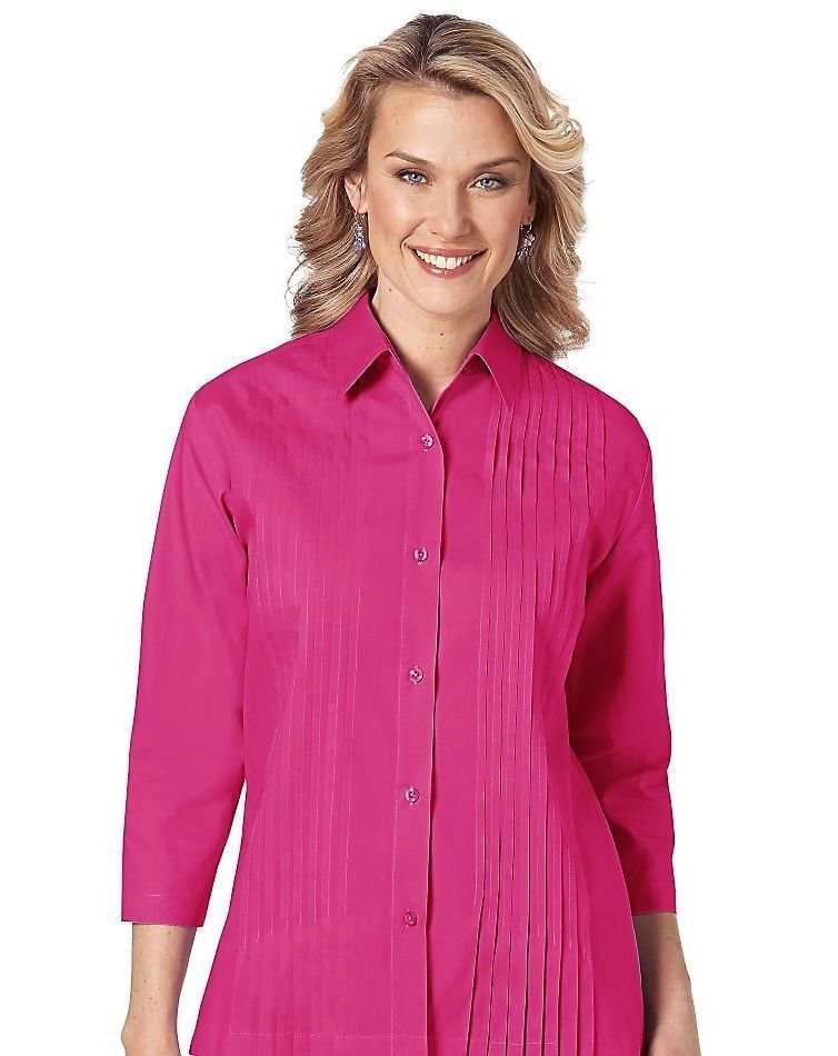 Size PXL American Sweetheart Pleated Blouse in Pink