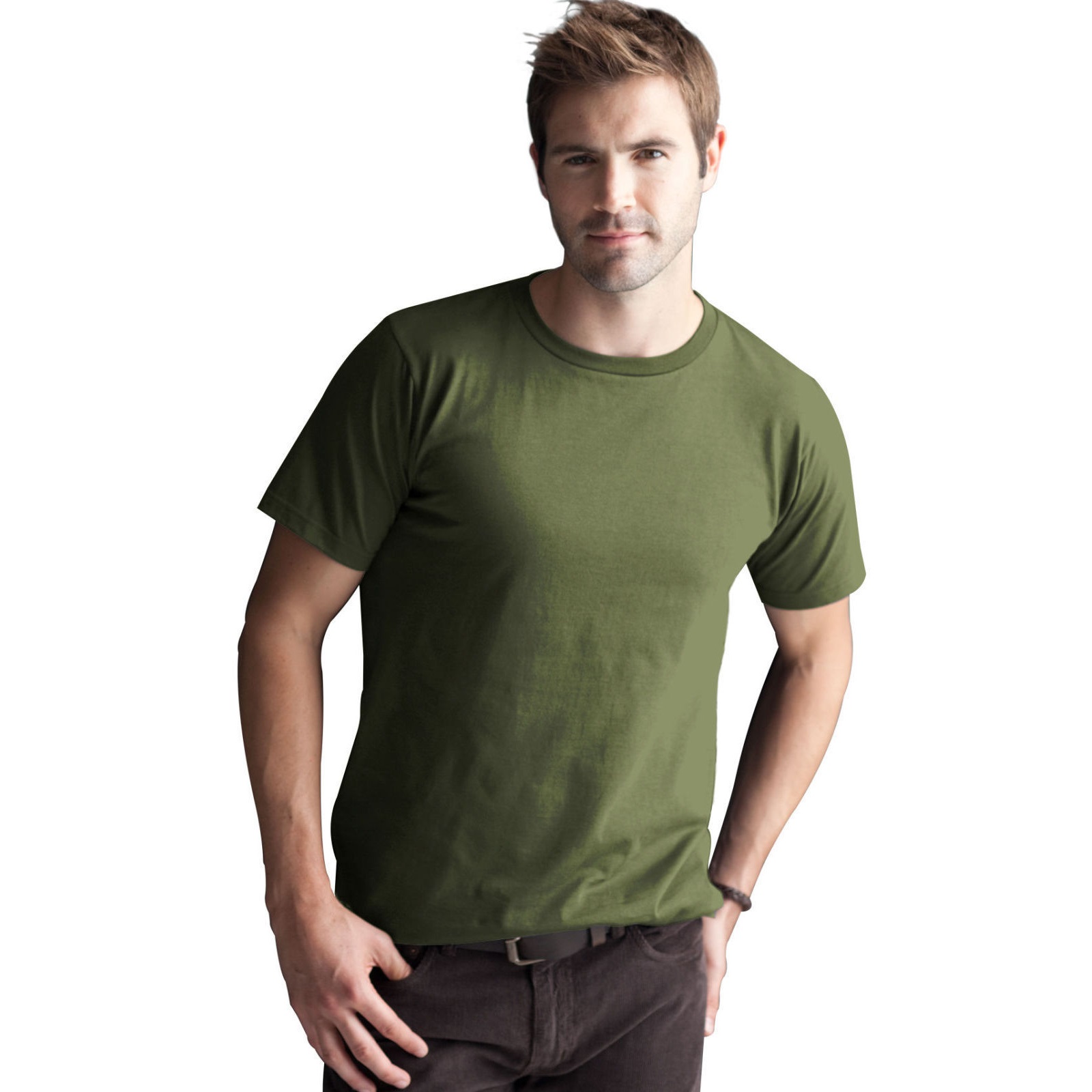 Size XS Anvil Organic 2-Pack Tee Shirt in Green