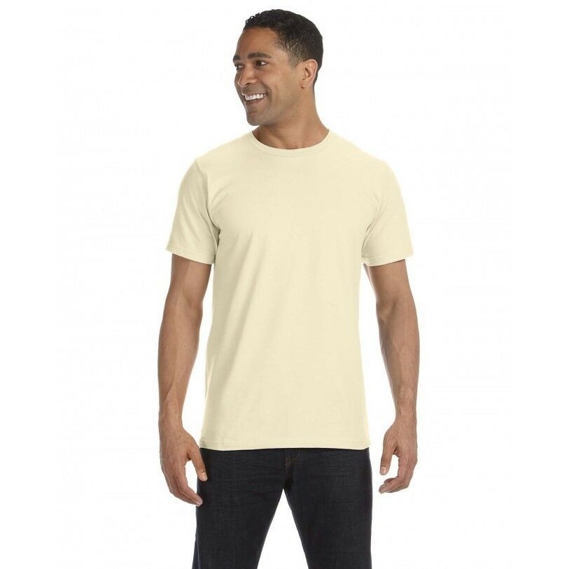 Size S Anvil Organic 2-Pack Tee Shirt in Natural