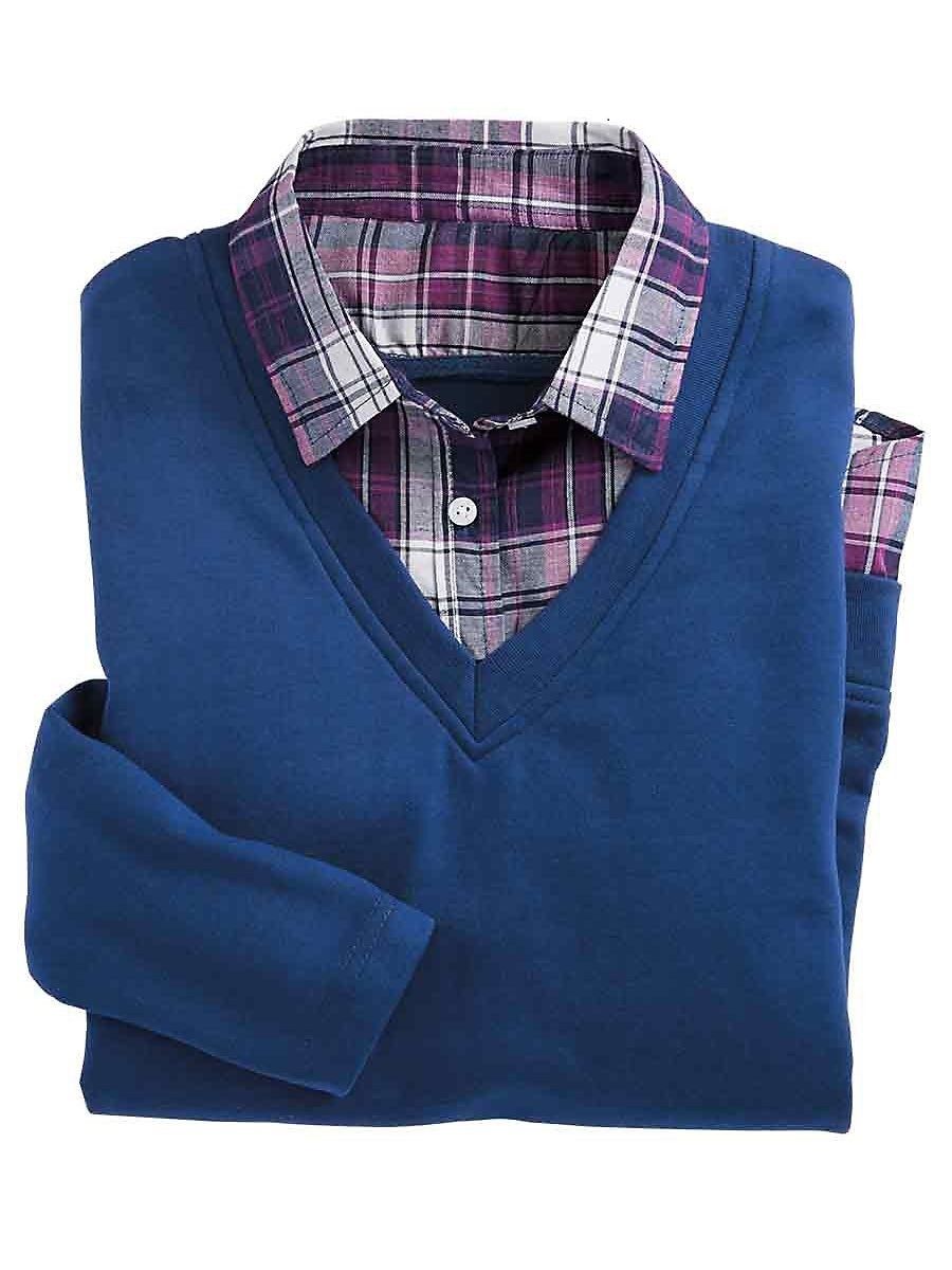 Size XL Comfort Corner Soft Look of Layers Fleece Knit Top