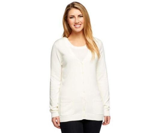 Size M Denim & Co. Sweater Set in Ivory