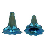 Split Lily Favrile Glass Lamp Shade ~ Blue