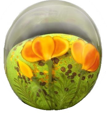 California Poppy Paperweight