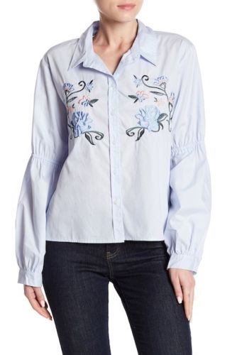 Size M Sanctuary Embroidered Balloon Sleeve Shirt