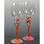 Wine Goblet Pair in Hot Mix