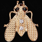 Victorian Naturalist Gold Tone Rhinestone Bumble Bee Brooch