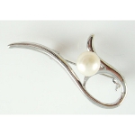 Mixed Art Nouveau Flower Blossom Freshwater Pearl Brooch