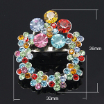 Multi Colored Faceted Rhinestone Floral Wreath Brooch Pendant
