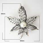 Arts & Crafts Style Pearl Beaded Pointed Flower Blossom Brooch