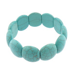 Turquoise Gemstone Ovoid Stretch Bracelet