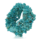 Turquoise Chip Gemstone Stretch Bracelet Large