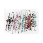 Mixed Adjustable Glass, Pearl & Charm Bead Bracelets