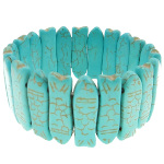 Retro Style Figural Fish Turquoise Bead Stretch Bracelet