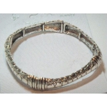 Tibetan Silver Stretch Bracelet ~ Snake Skin
