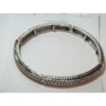 Tibetan Silver Stretch Bracelet ~ Herringbone