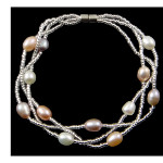Delicate Genuine FW Pearl & Crystal Bracelet ~ Shades Magnetic